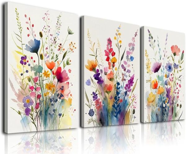 Floral Canvas Wall Art Set (3 pcs)